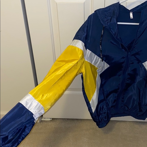 Zaful Blue/Yellow/White Block Jacket - Picture 2 of 3